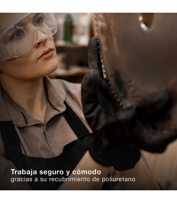 PAR DE GUANTES POLIESTER Y POLIURETANO NEGROS GSC - TALLA 8