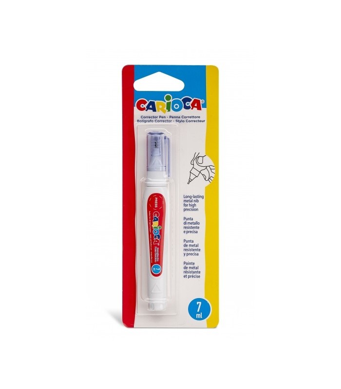 BOLIGRAFO CORRECTOR CARIOCA 7ml  - PUNTA DE METAL RESISTENTE Y PRECISA - SECADO RAPIDO