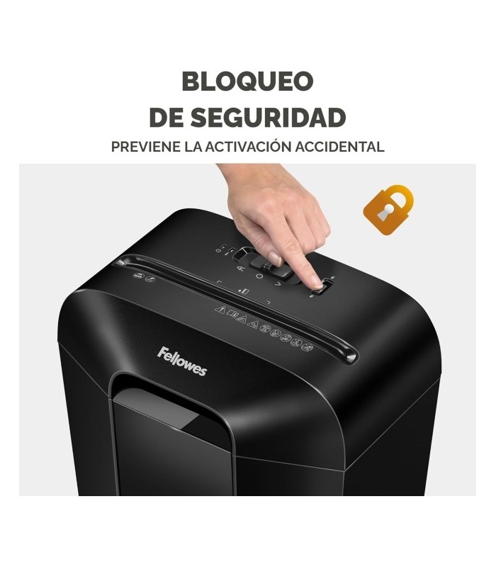 DESTRUCTORA FELLOWES POWERSHRED LX50 NEGRA - CORTE PARTCULAS P-4 - DESTRUYE HASTA 9 HOJAS