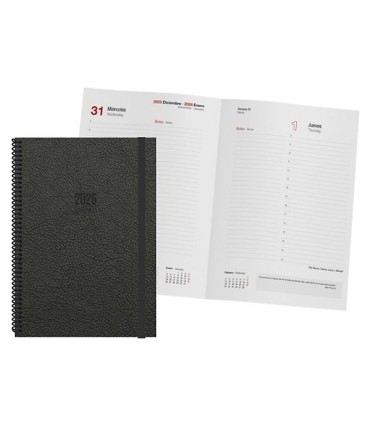AGENDA TOKIO DIA PAGINA 17x24cm NEGRA 2026 INGRAF