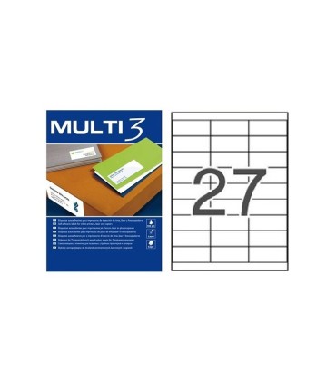 ETIQUETAS ADHESIVAS MULTI3 70x30mm - PAQUETE DE 100 HOJAS