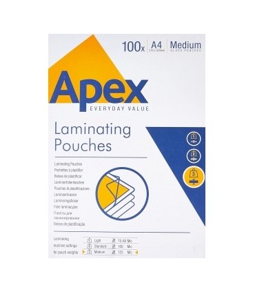 BOLSA PARA PLASTIFICAR A4 125 MICRAS FELLOWES - CAJA 100 UNIDADES