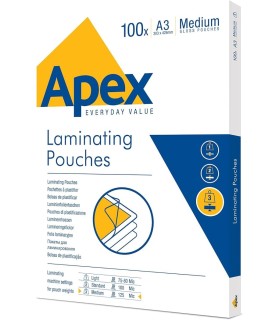 BOLSA PARA PLASTIFICAR A3 125 MICRAS FELLOWES - CAJA 100 UNIDADES