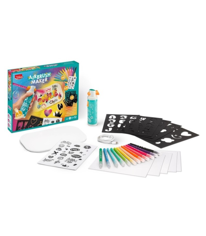 KIT DE AEROGRAFO PARA NIÑOS AIRBRUSH MAKER MAPED + PACK DE RECAMBIOS