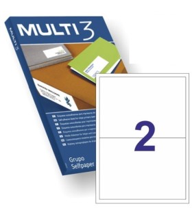 ETIQUETAS ADHESIVAS MULTI3 175x135mm -  PAQUETE DE 100 HOJAS