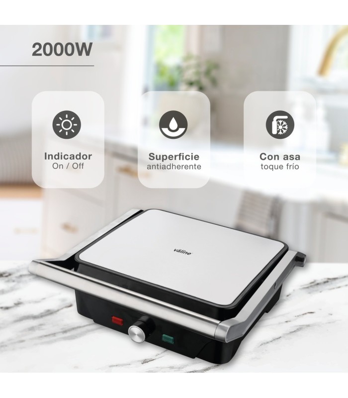 SANDWICHERA GRILL DOSARI GSC - POTENCIA 2000W - APERTURA 180º