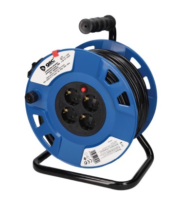ENROLLACABLES ALARGADOR PROFESIONAL GSC 4 ENCHUFES 3x1.5mm - 25 METROS