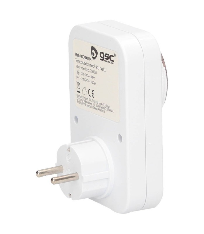 TEMPORIZADOR MECANICO DIARIO 24 horas GSC - INTERVALOS 15 MINUTOS - MAX  3500W