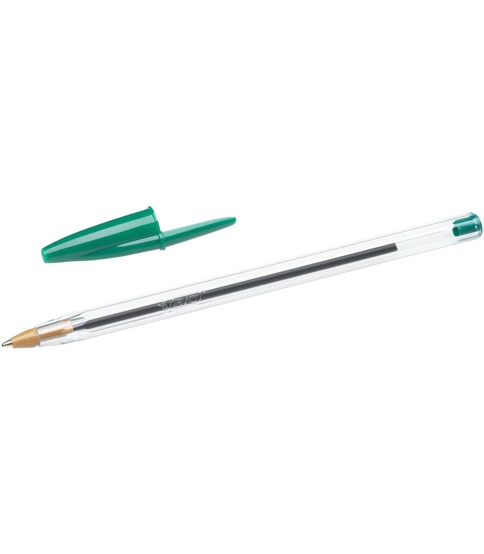 BOLIGRAFO BIC CRISTAL ORIGINAL VERDE - PUNTA REDONDA 1 0mm - TRAZO 0 4mm