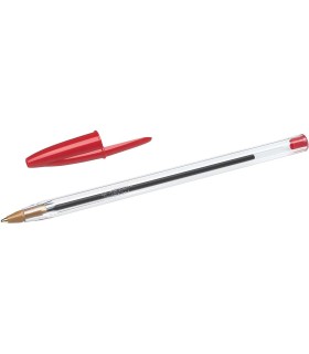 BOLIGRAFO BIC CRISTAL ORIGINAL ROJO - PUNTA REDONDA 1 0mm - TRAZO 0 4mm