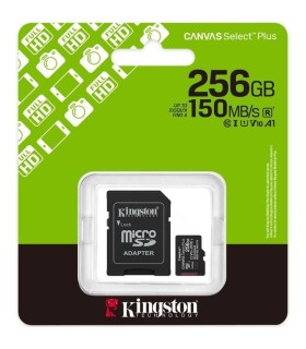 TARJETA MICRO SD XC 256GB + ADAPTADOR KINGSTON CANVAS SELECT PLUS - CLASE 10 - 150MB-S