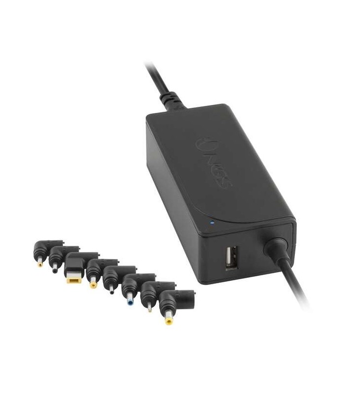 CARGADOR UNIVERSAL AUTOMATICO NGS 45W PARA PORTATIL - 8 CONECTORES - INDICADOR LED