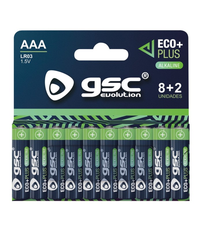 PILA GSC ECOPLUS ALCALINA LR03  AAA  PACK 8+2 UNIDADES