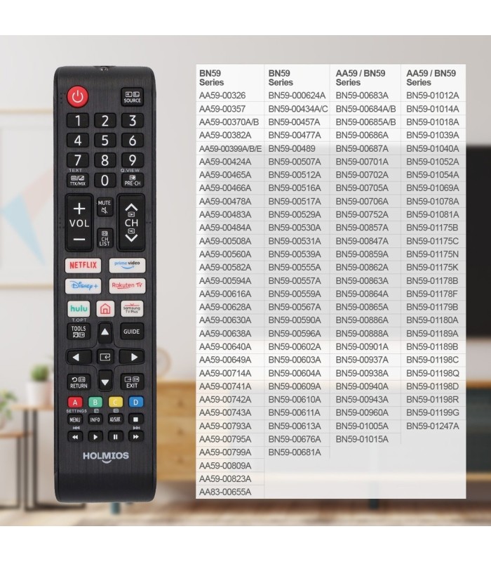MANDO A DISTANCIA HOLMIOS GSC COMPATIBLE CON SAMSUNG - NO NECESITA INSTALACION