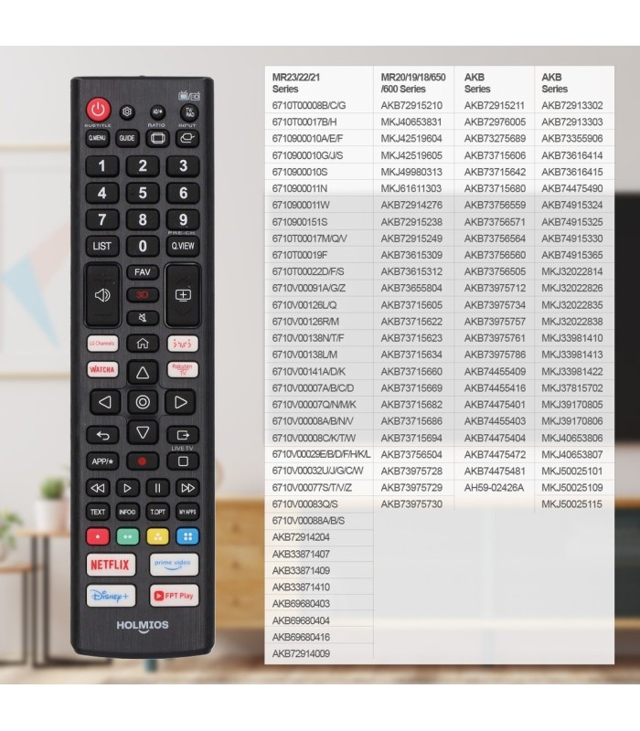 MANDO A DISTANCIA HOLMIOS GSC COMPATIBLE CON LG - NO NECESITA INSTALACION