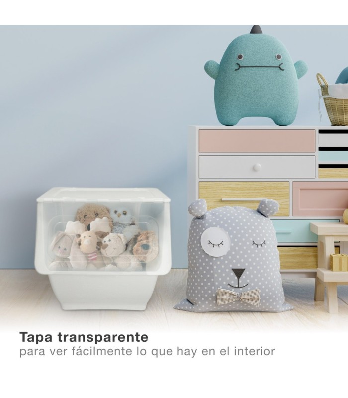 CONTENEDOR APILABLE CON RUEDAS DOVELIS GSC BLANCO 36 LITROS