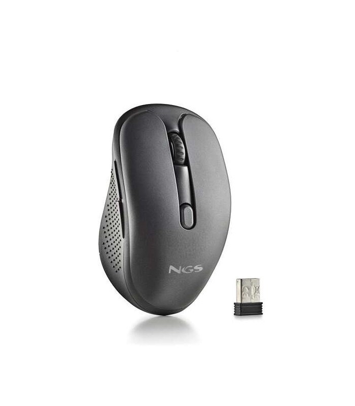 RATON INALAMBRICO NGS EVO RUST NEGRO - USB 1600dpi - RECARGABLE - 5 BOTONES - USO DIESTRO