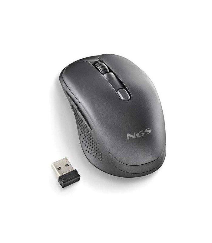 RATON INALAMBRICO NGS EVO RUST NEGRO - USB 1600dpi - RECARGABLE - 5 BOTONES - USO DIESTRO
