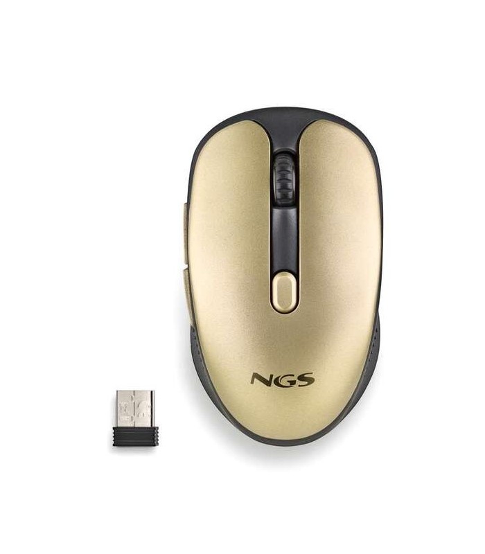 RATON INALAMBRICO NGS EVO RUST DORADO - USB 1600dpi - RECARGABLE - 5 BOTONES - USO DIESTRO