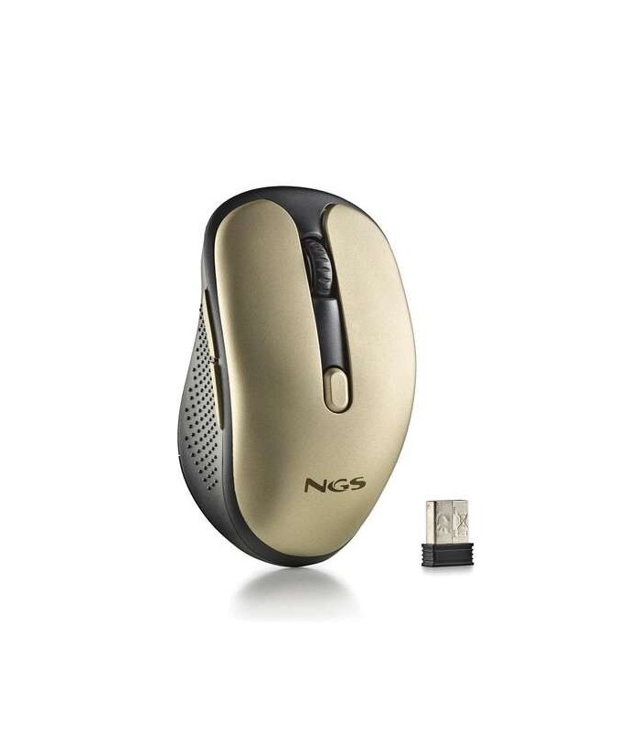 RATON INALAMBRICO NGS EVO RUST DORADO - USB 1600dpi - RECARGABLE - 5 BOTONES - USO DIESTRO