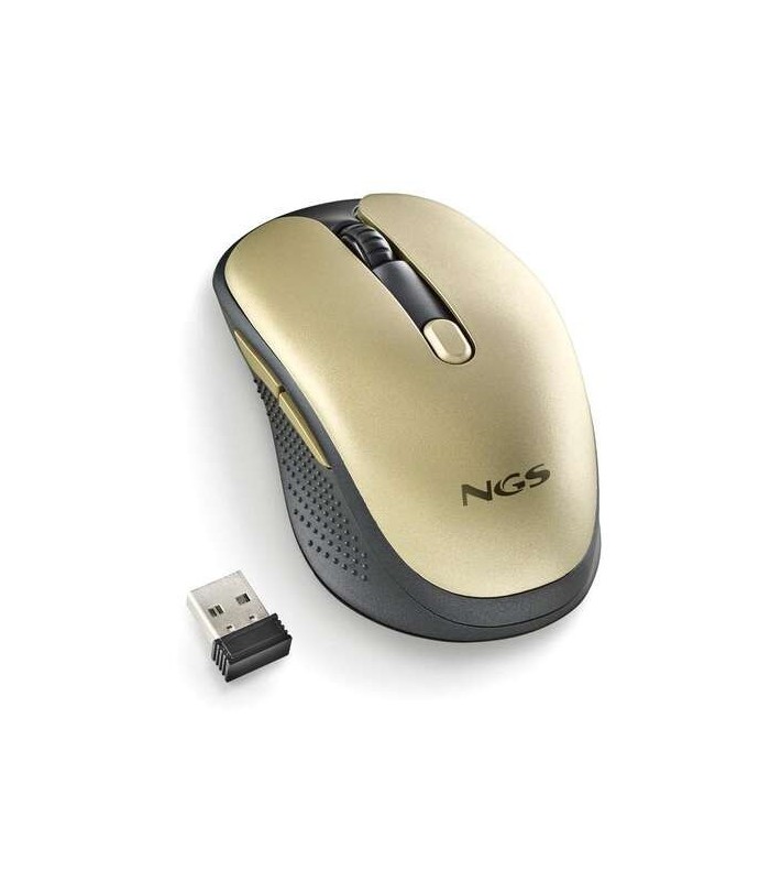 RATON INALAMBRICO NGS EVO RUST DORADO - USB 1600dpi - RECARGABLE - 5 BOTONES - USO DIESTRO