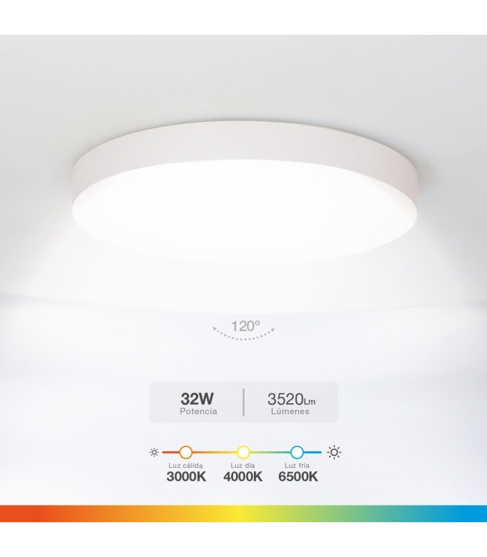 PLAFON TECHO LED CIRCULAR BELAIR GSC BLANCO 32W LUZ CCT 3520 LUMENES IP44