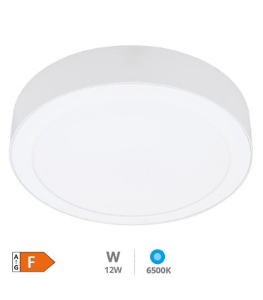 PLAFON SUPERFICIE DOWNLIGHT LED REDONDO BOGUR BLANCO 12W LUZ BLANCA 6500K 1200 LUMENES