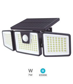 APLIQUE SOLAR LED ORIENTABLE MARLO GSC NEGRO 7W LUZ BLANCA 6500K 700 LUMENES - CON SENSOR