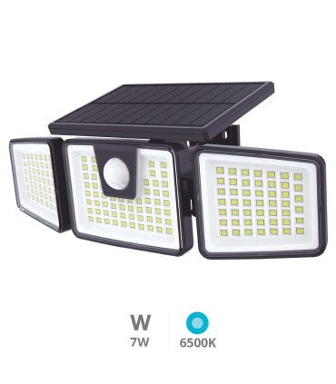 APLIQUE SOLAR LED ORIENTABLE MARLO GSC NEGRO 7W LUZ BLANCA 6500K 700 LUMENES - CON SENSOR