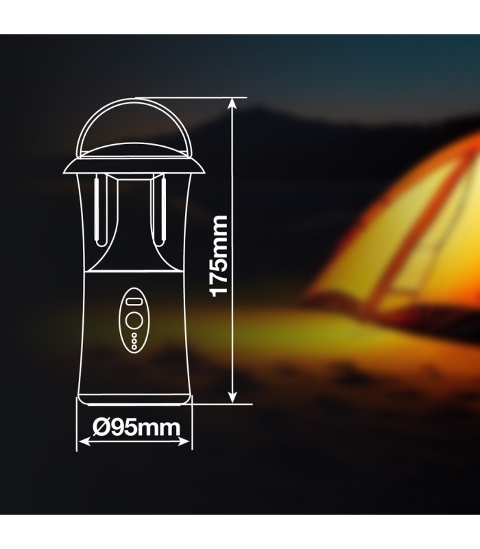 LINTERNA LED CAMPING GSC - RECARGABLE USB-C - POTENCIA 5W - 360 LUMENES