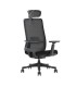SILLA DE OFICINA CROMAD SE9000 NEGRA - REPOSACABEZAS, REPOSABRAZOS 3D Y SOPORTE LUMBAR AJU