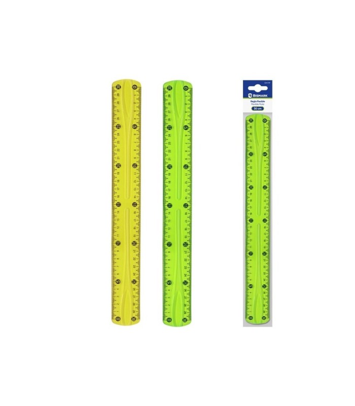 REGLA PVC FLEXIBLE 30 CM COLORES SURTIDOS BISMARK