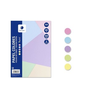 GOLDEN RESMILLERIA 10 COLORES PASTEL A4 100H 80 GR