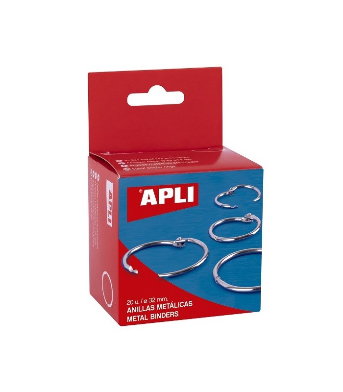 ENCUADERNADOR ANILLA METALICO APLI Ø 32MM CAJA DE 20 UNIDADES