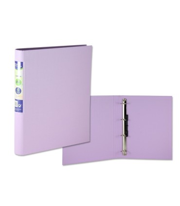 CARPETA PP A-4 4 ANILLAS 25 LOMO REDONDO PASTEL MORADO BISMARK