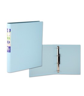 CARPETA PP A4 4 ANILLAS 25 LOMO REDONDO PASTEL AZUL