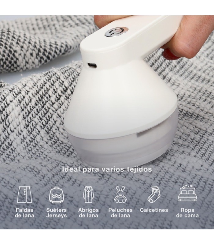 QUITAPELUSAS ELECTRICO ANDORI GSC RECARGABLE - COLOR BLANCO - PUERTO DE CARGA USB-C
