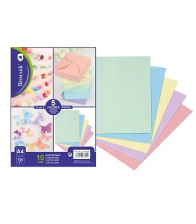 CARTULINAS COLORES PASTEL BISMARK TAMAÑO A4 - 10 UNIDADES