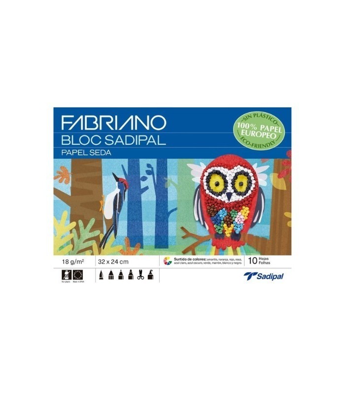 BLOC DE PAPEL SEDA SADIPAL 10 HOJAS COLORES SURTIDOS