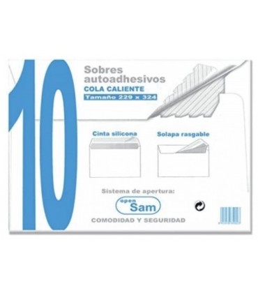 SOBRE AUTOADHESIVO SAM TAMAÑO A4 229x324 - PAQUETE 10 UNIDADES