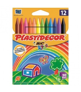 CERAS BIC PLASTIDECOR CAJA 12 COLORES
