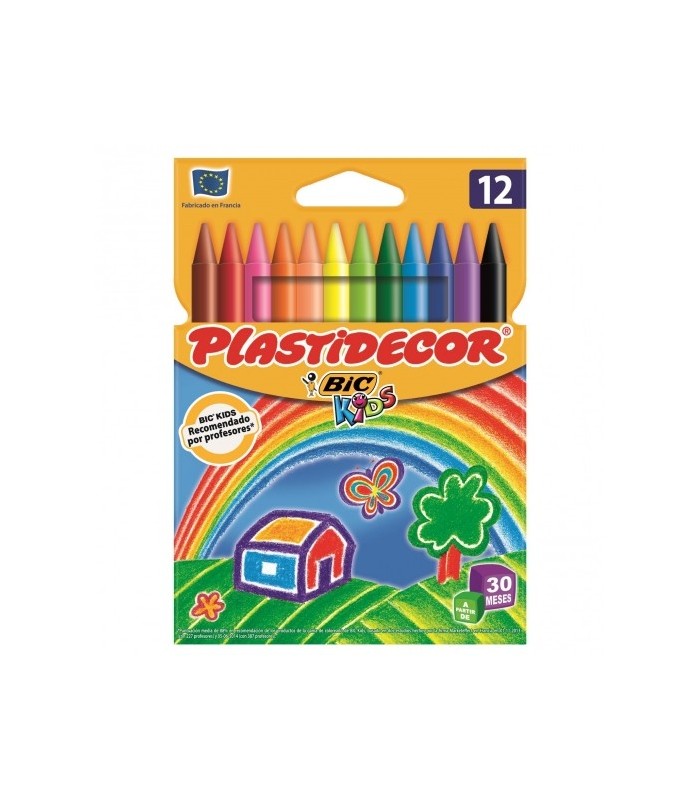 CERAS BIC PLASTIDECOR CAJA 12 COLORES