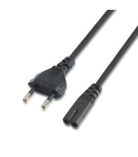CABLE DE ALIMENTACION FORMA 8 AISENS NEGRO - 100% COBRE PURO AWG18 - 1 5 METROS