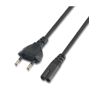 CABLE DE ALIMENTACION FORMA 8 AISENS NEGRO - 100% COBRE PURO AWG18 - 1 5 METROS