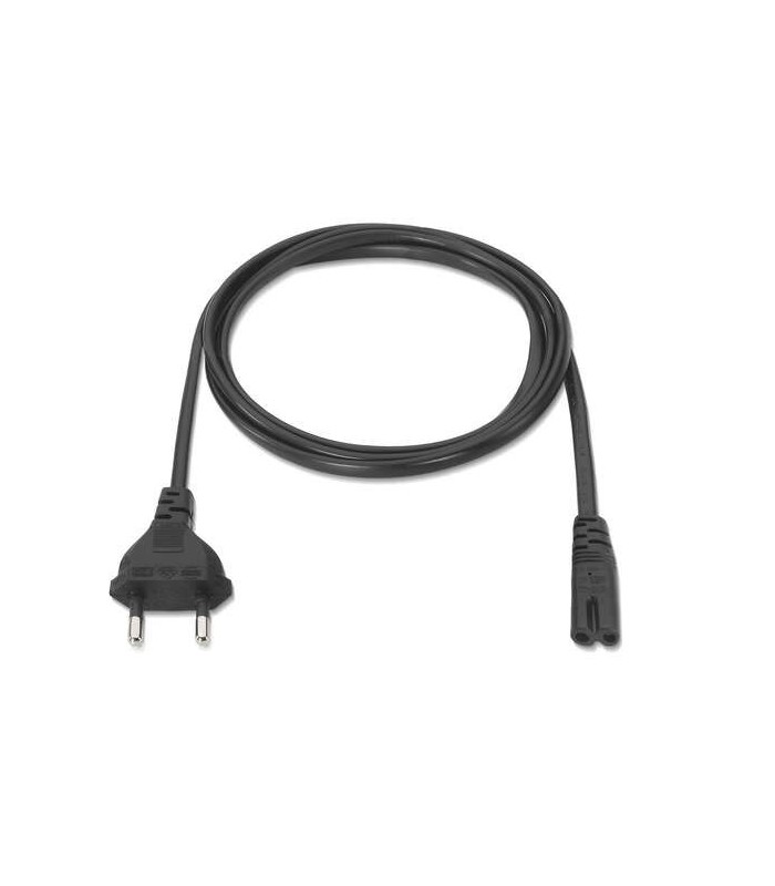 CABLE DE ALIMENTACION FORMA 8 AISENS NEGRO - 100% COBRE PURO AWG18 - 1 5 METROS