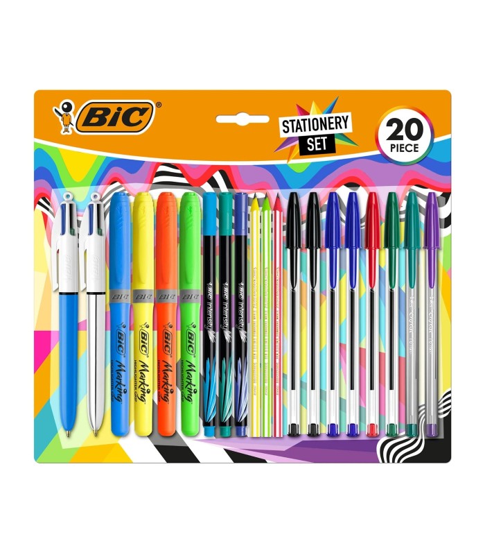 PACK DE ESCRITURA MULTICOLOR BIC - 20 PIEZAS VARIADAS