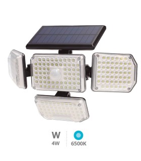 APLIQUE SOLAR LED ORIENTABLE LANTERI GSC 4W LUZ BLANCA 6500K 438 LUMENES - CON SENSOR DE MOVIMIENTO Y CREPUSCULAR