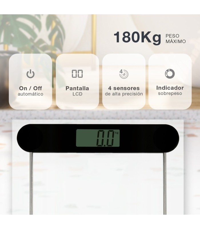 BASCULA DE BAÑO AKALE VÄLINE GSC - PESO MAXIMO 180kg  - PANTALLA LCD