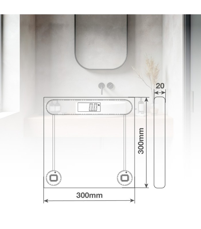 BASCULA DE BAÑO AKALE VÄLINE GSC - PESO MAXIMO 180kg  - PANTALLA LCD