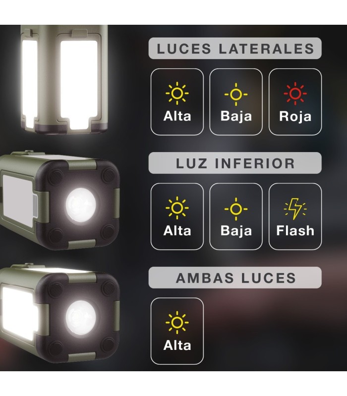 LINTERNA SOLAR LED CAMPING RECARGABLE USB GSC 5W 500 LUMENES - PROTECCION IP20